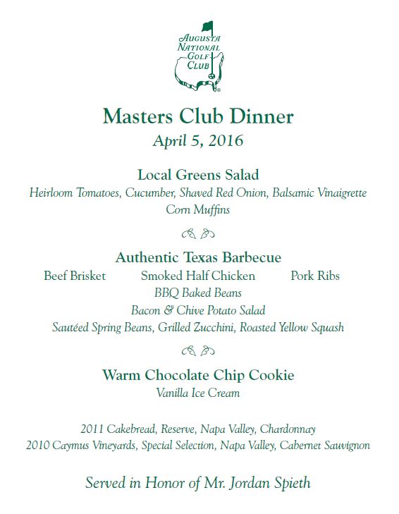 The 2022 Masters Dinner Menu is another Masterpiece. Sheboygan's